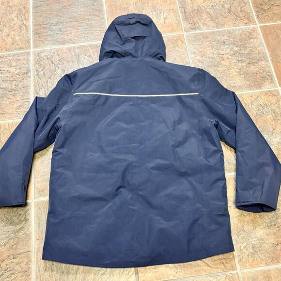 ~Lands End Men's Navy Lightweight Waterproof Squall rain Jacket with Hood L - Picture 8 of 8